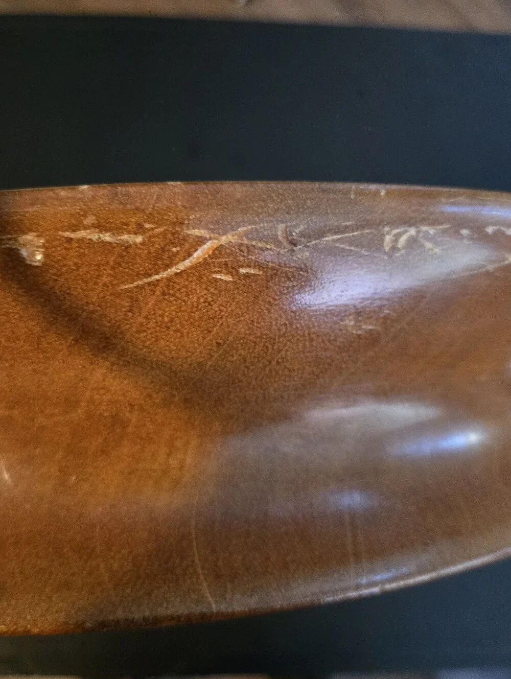 Two Vinyage Wooden Serving Bowls- Natural Brown